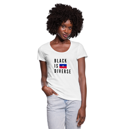 Black is Diverse - Women's Scoop Neck T-Shirt - white