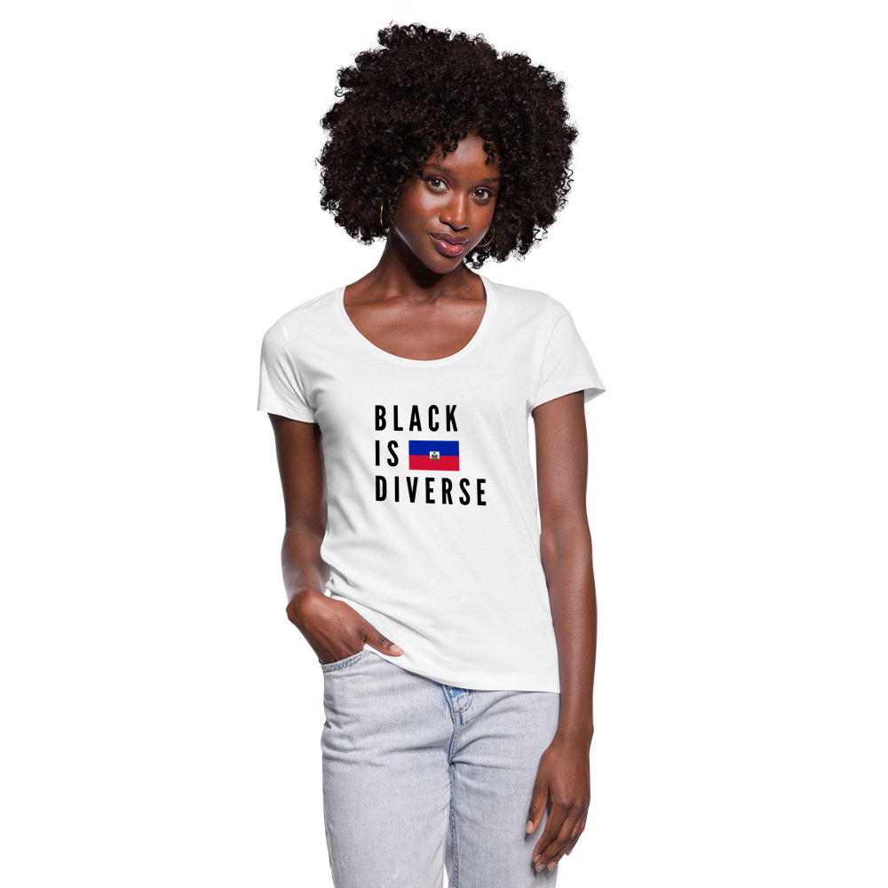 Black is Diverse - Women's Scoop Neck T-Shirt - white