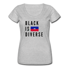 Load image into Gallery viewer, Black is Diverse - Women&#39;s Scoop Neck T-Shirt - heather gray
