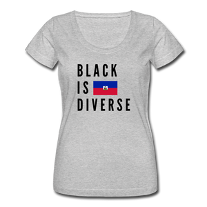 Black is Diverse - Women's Scoop Neck T-Shirt - heather gray