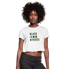 Load image into Gallery viewer, Black is Diverse - Women&#39;s Cropped T-Shirt - white
