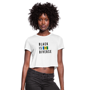 Black is Diverse - Women's Cropped T-Shirt - white