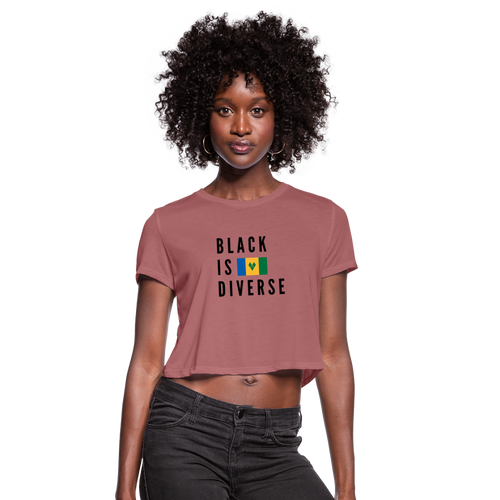 Black is Diverse - Women's Cropped T-Shirt - mauve