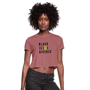 Black is Diverse - Women's Cropped T-Shirt - mauve