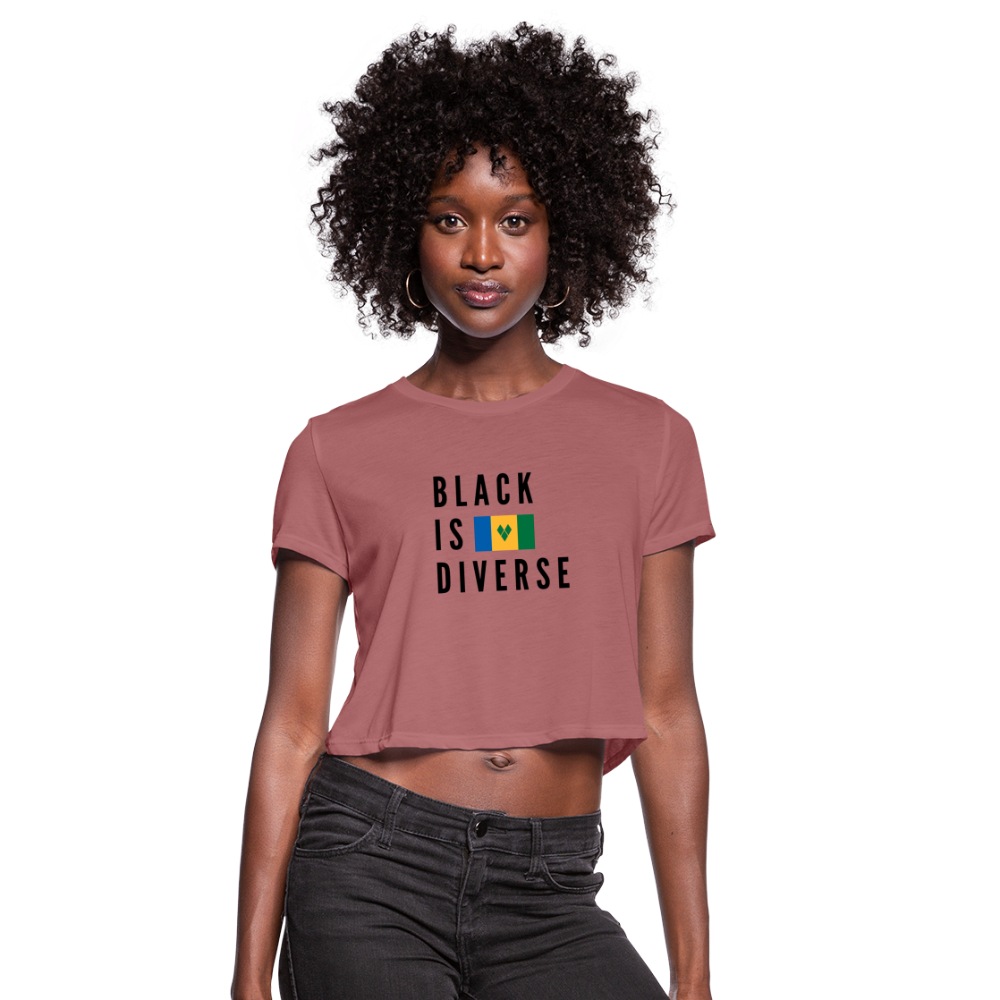 Black is Diverse - Women's Cropped T-Shirt - mauve