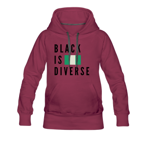 Black is Diverse - Women’s Premium Heavyweight Hoodie - burgundy