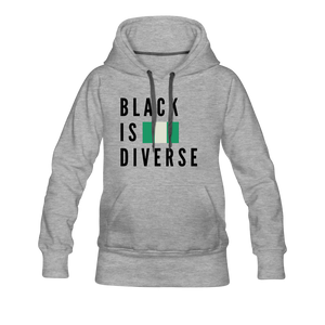 Black is Diverse - Women’s Premium Heavyweight Hoodie - heather gray