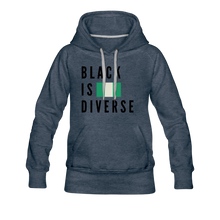 Load image into Gallery viewer, Black is Diverse - Women’s Premium Heavyweight Hoodie - heather denim
