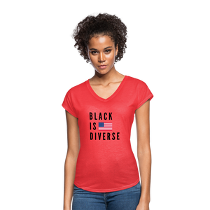 Women's Tri-Blend V-Neck T-Shirt - heather red