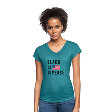 Load image into Gallery viewer, Women&#39;s Tri-Blend V-Neck T-Shirt - heather turquoise
