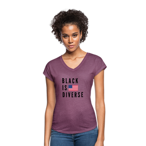 Women's Tri-Blend V-Neck T-Shirt - heather plum