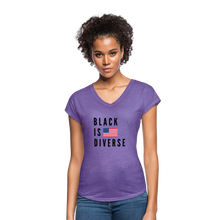 Load image into Gallery viewer, Women&#39;s Tri-Blend V-Neck T-Shirt - purple heather
