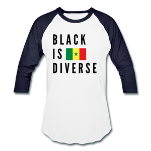 Black is Diverse - Men's Baseball T-Shirt - white/navy