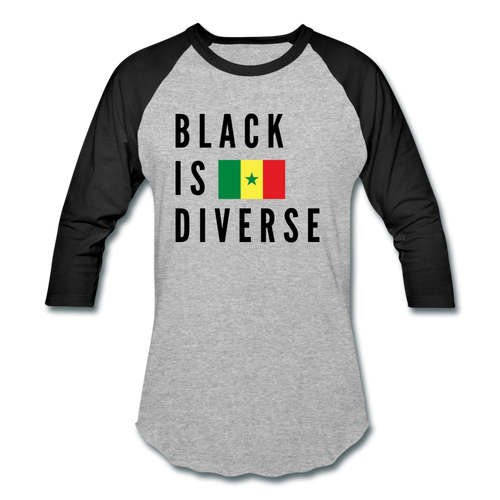 Black is Diverse - Men's Baseball T-Shirt - heather gray/black