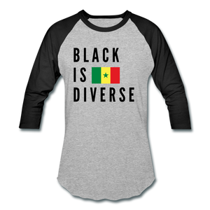 Black is Diverse - Men's Baseball T-Shirt - heather gray/black