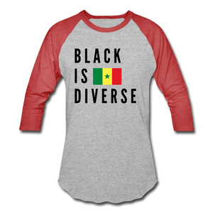 Black is Diverse - Men's Baseball T-Shirt - heather gray/red