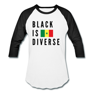 Black is Diverse - Men's Baseball T-Shirt - white/black