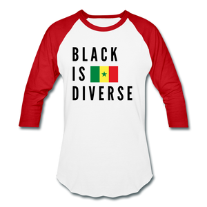 Black is Diverse - Men's Baseball T-Shirt - white/red