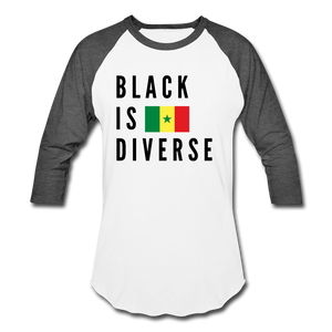 Black is Diverse - Men's Baseball T-Shirt - white/charcoal