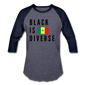 Black is Diverse - Men's Baseball T-Shirt - heather blue/navy