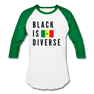 Black is Diverse - Men's Baseball T-Shirt - white/kelly green