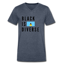 Load image into Gallery viewer, Black is Diverse - Men&#39;s V-Neck T-Shirt - heather navy
