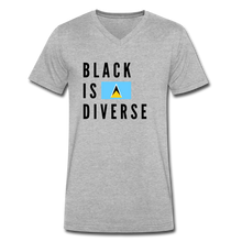 Load image into Gallery viewer, Black is Diverse - Men&#39;s V-Neck T-Shirt - heather gray
