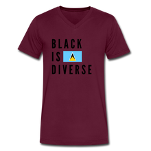 Load image into Gallery viewer, Black is Diverse - Men&#39;s V-Neck T-Shirt - maroon
