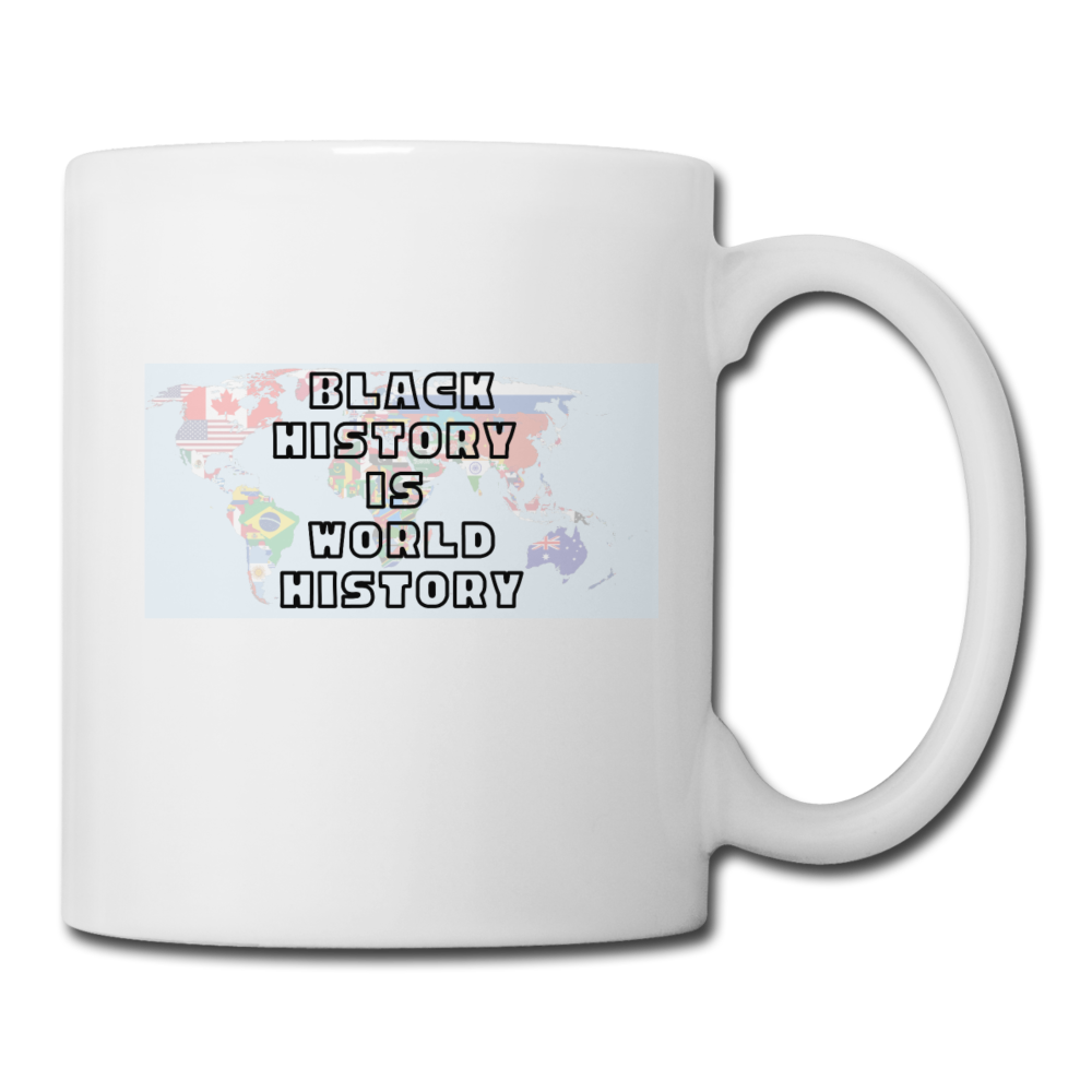 Black History is World History with Background Mug - white