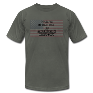 Black History is American History Outline - Bella + Canvas T-Shirt - asphalt