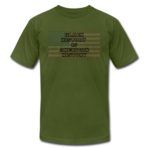 Black History is American History Outline - Bella + Canvas T-Shirt - olive