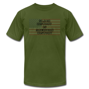 Black History is American History Outline - Bella + Canvas T-Shirt - olive