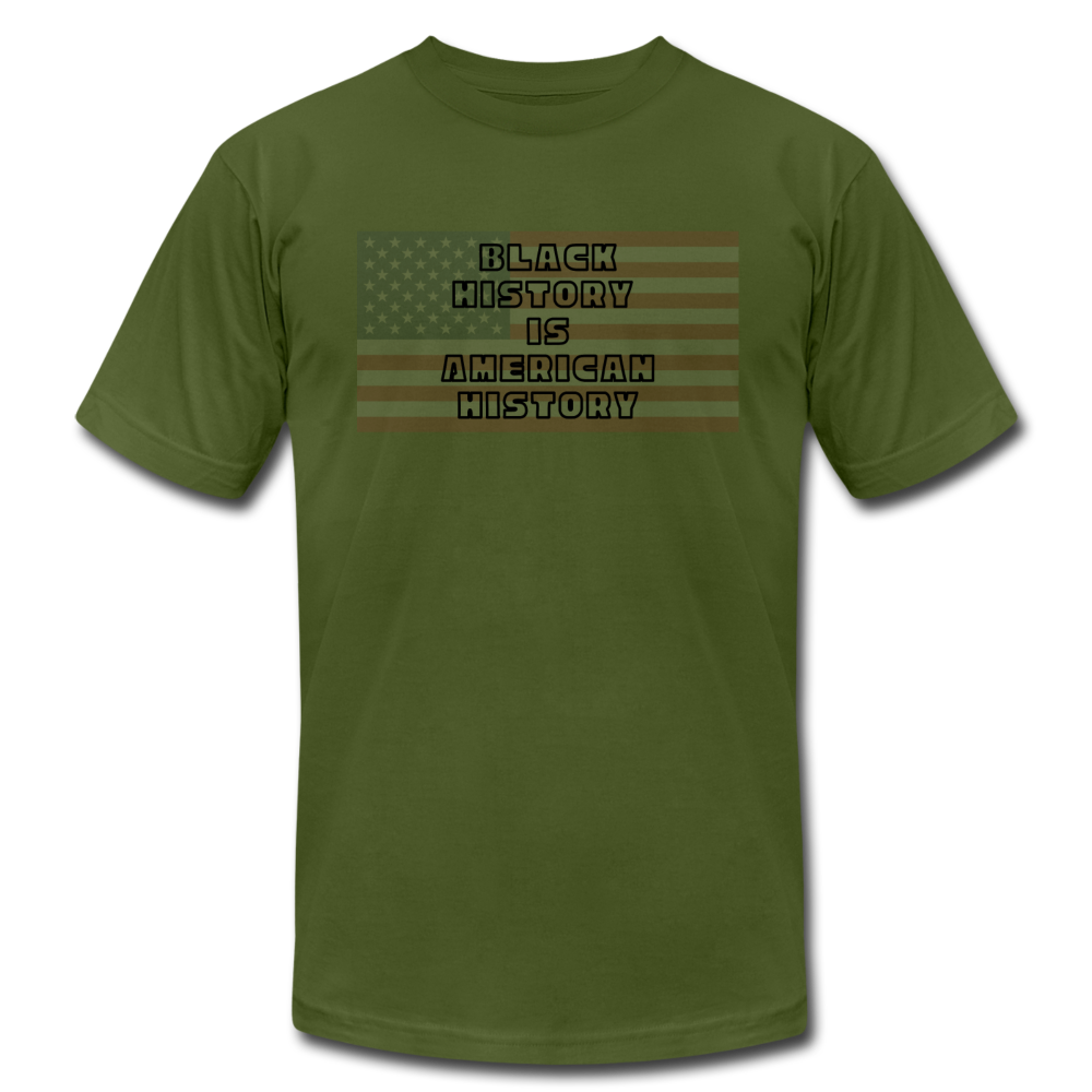 Black History is American History Outline - Bella + Canvas T-Shirt - olive