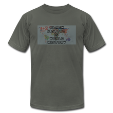 Load image into Gallery viewer, Black History is World History with Map T-Shirt - asphalt
