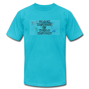 Black History is World History with Map T-Shirt - turquoise