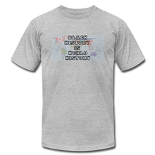 Load image into Gallery viewer, Black History is World History with Map T-Shirt - heather gray
