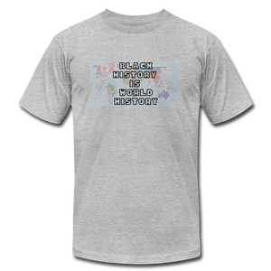 Black History is World History with Map T-Shirt - heather gray