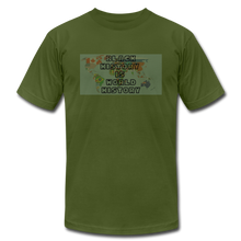 Load image into Gallery viewer, Black History is World History with Map T-Shirt - olive
