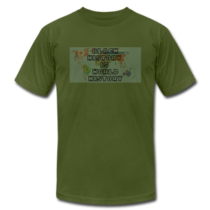 Black History is World History with Map T-Shirt - olive