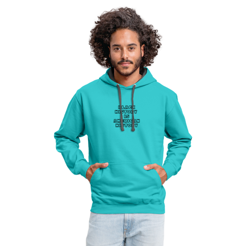 Black History is American History Contrast Hoodie - scuba blue/asphalt