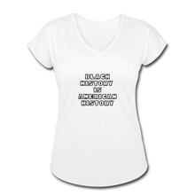 Load image into Gallery viewer, Black History if American History Women&#39;s Tri-Blend V-Neck - white
