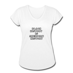 Black History if American History Women's Tri-Blend V-Neck - white