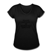 Load image into Gallery viewer, Black History if American History Women&#39;s Tri-Blend V-Neck - black
