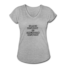 Load image into Gallery viewer, Black History if American History Women&#39;s Tri-Blend V-Neck - heather gray
