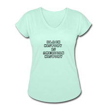 Load image into Gallery viewer, Black History if American History Women&#39;s Tri-Blend V-Neck - mint
