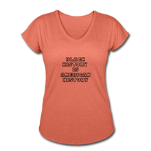 Load image into Gallery viewer, Black History if American History Women&#39;s Tri-Blend V-Neck - heather bronze
