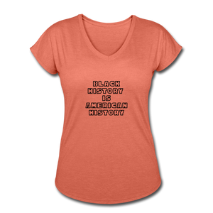 Black History if American History Women's Tri-Blend V-Neck - heather bronze