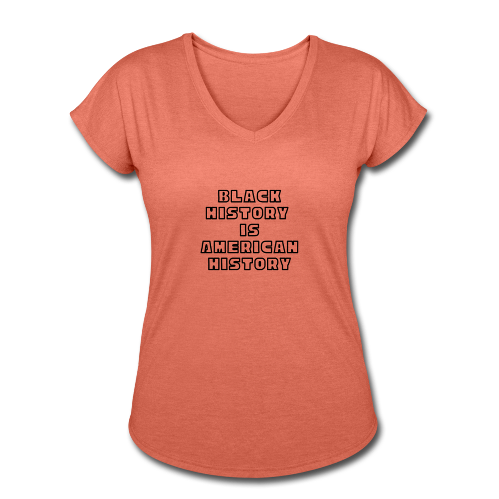 Black History if American History Women's Tri-Blend V-Neck - heather bronze