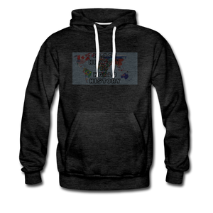 Black History is World History Map Hoodie - charcoal gray