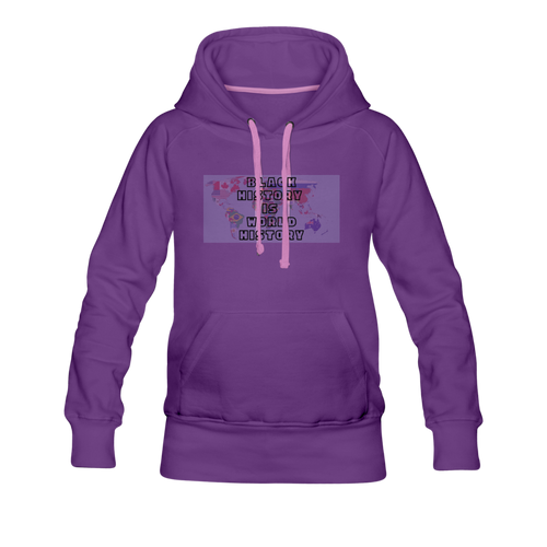 Black History is World History Map Women’s Hoodie - purple